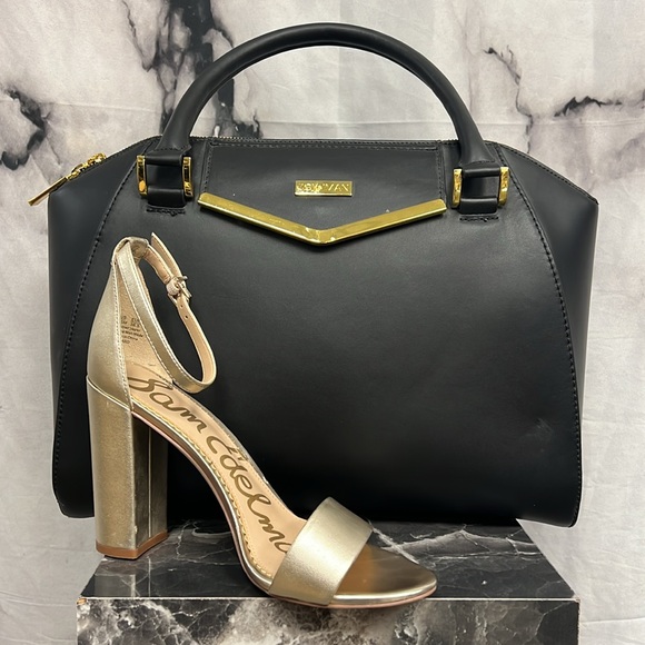 Joy & Iman black handbag with matching wallet and gold hardware - Picture 2 of 9